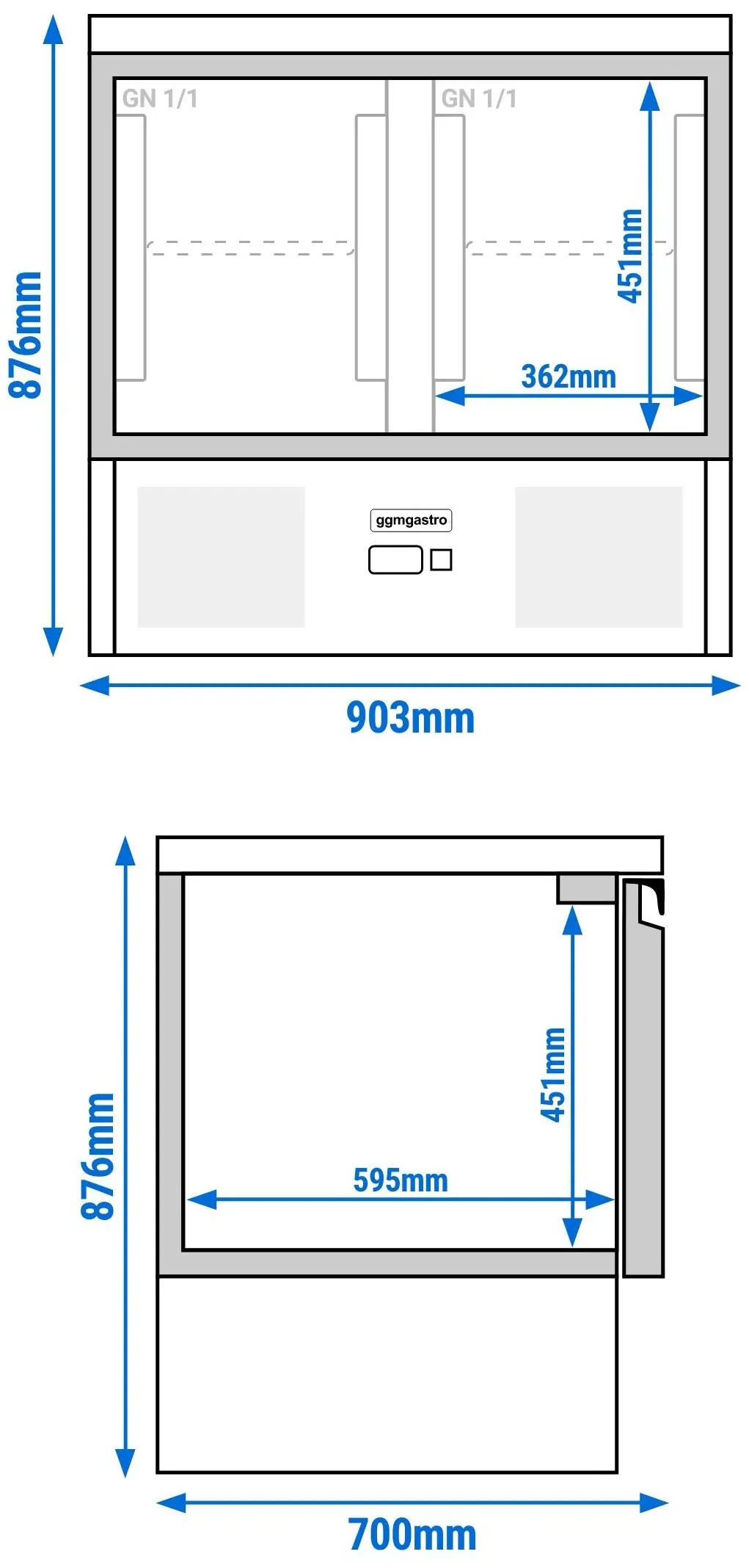 Masa frigorifica GGM Gastro SAG97END (Inox) - 12