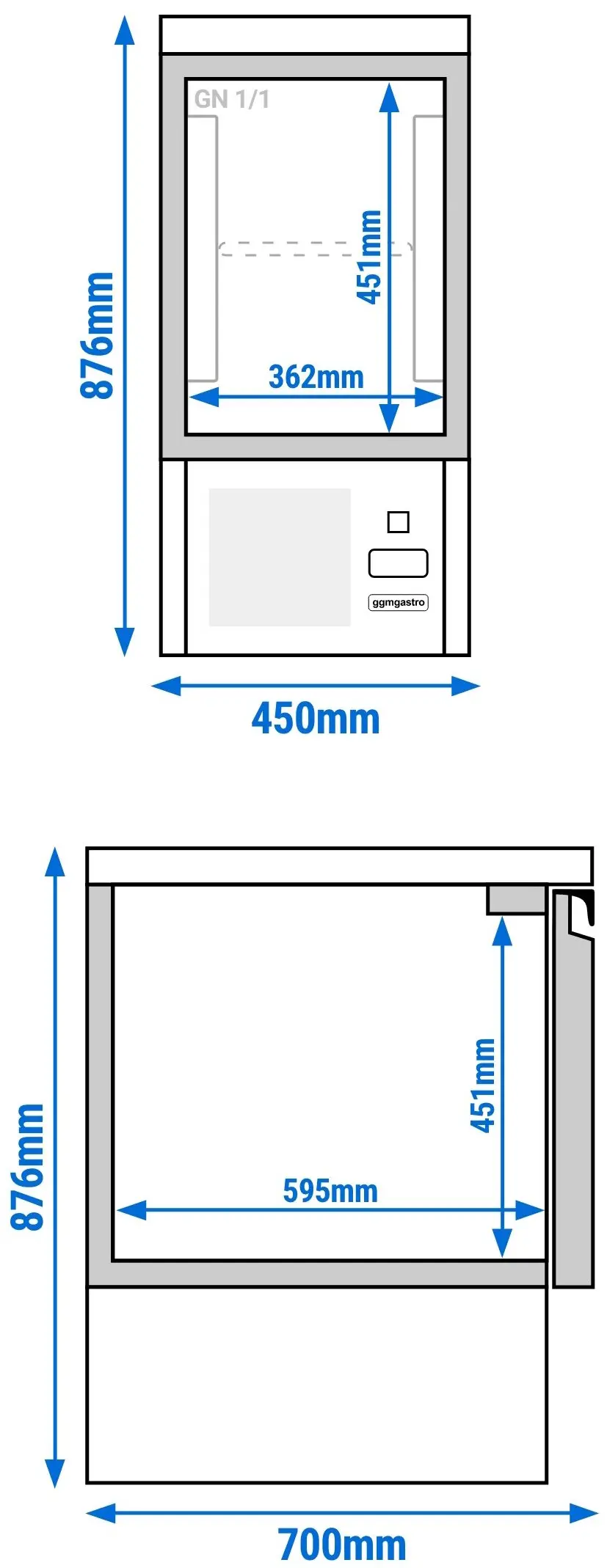 Masa frigorifica GGM Gastro SAJ47E (Inox) - 10