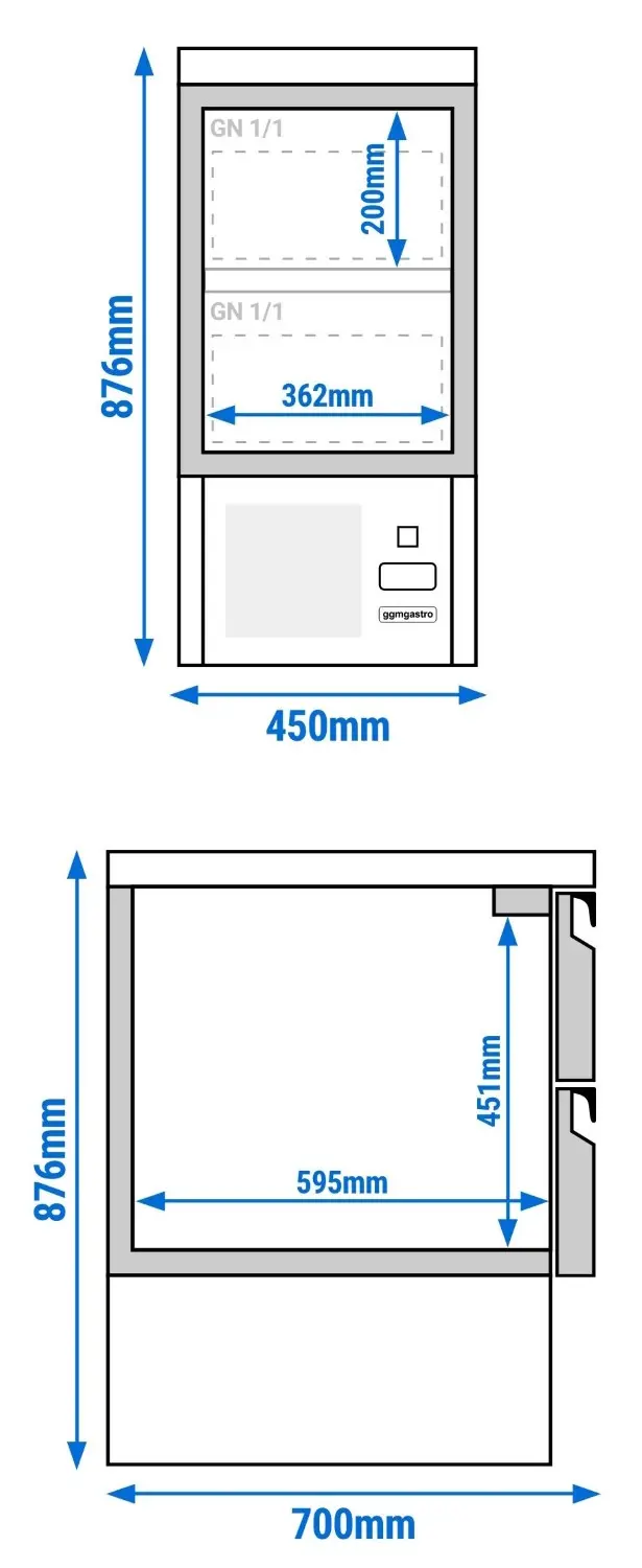 Холодильный стол GGM Gastro SAJ47E2#07 (Inox) - 9