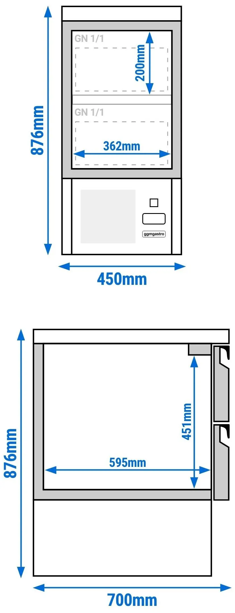 Masa frigorifica GGM Gastro SAJ47E2 (Inox) - 8