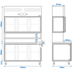 Masa frigorifica cu dulap superior GGM Gastro KKC3T7 (Inox) Thumb