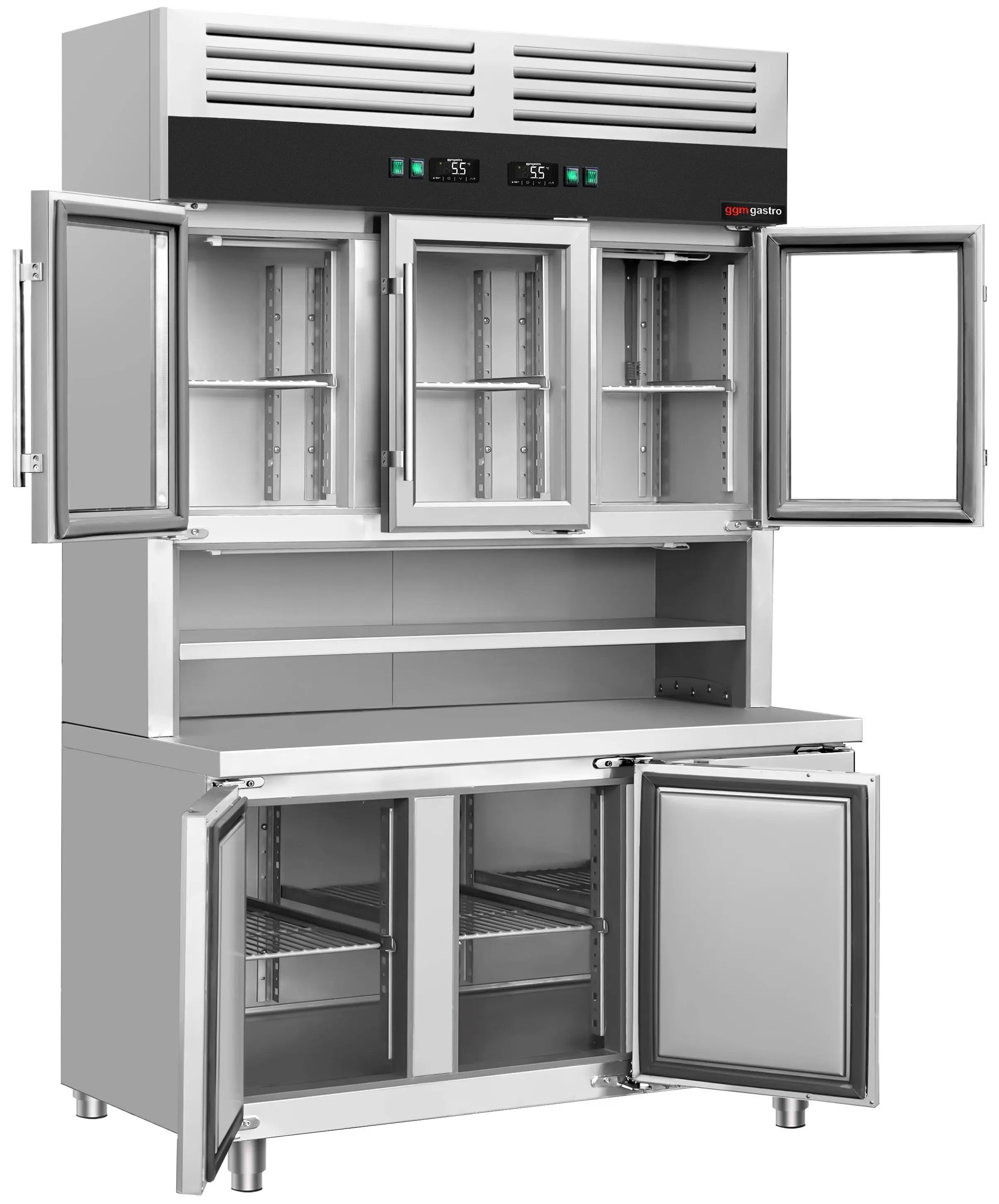 Masa frigorifica cu dulap superior GGM Gastro KKC3T7 (Inox) - 3