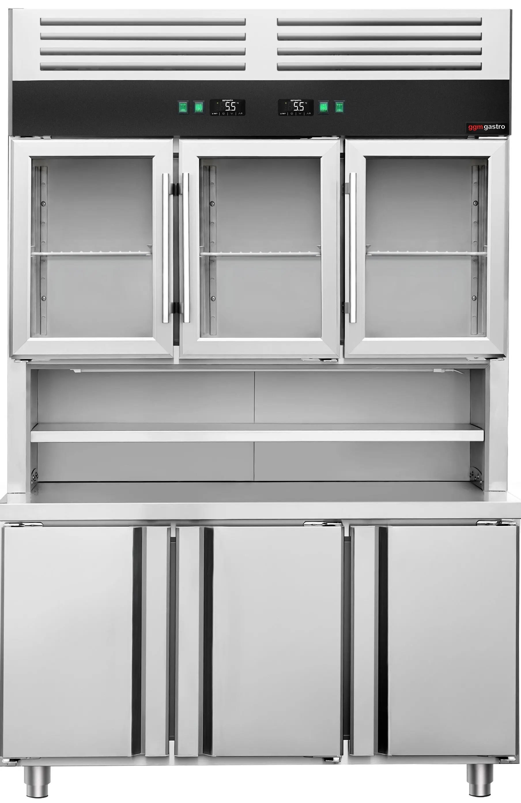 Masa frigorifica cu dulap superior GGM Gastro KKC3T7 (Inox) - 4