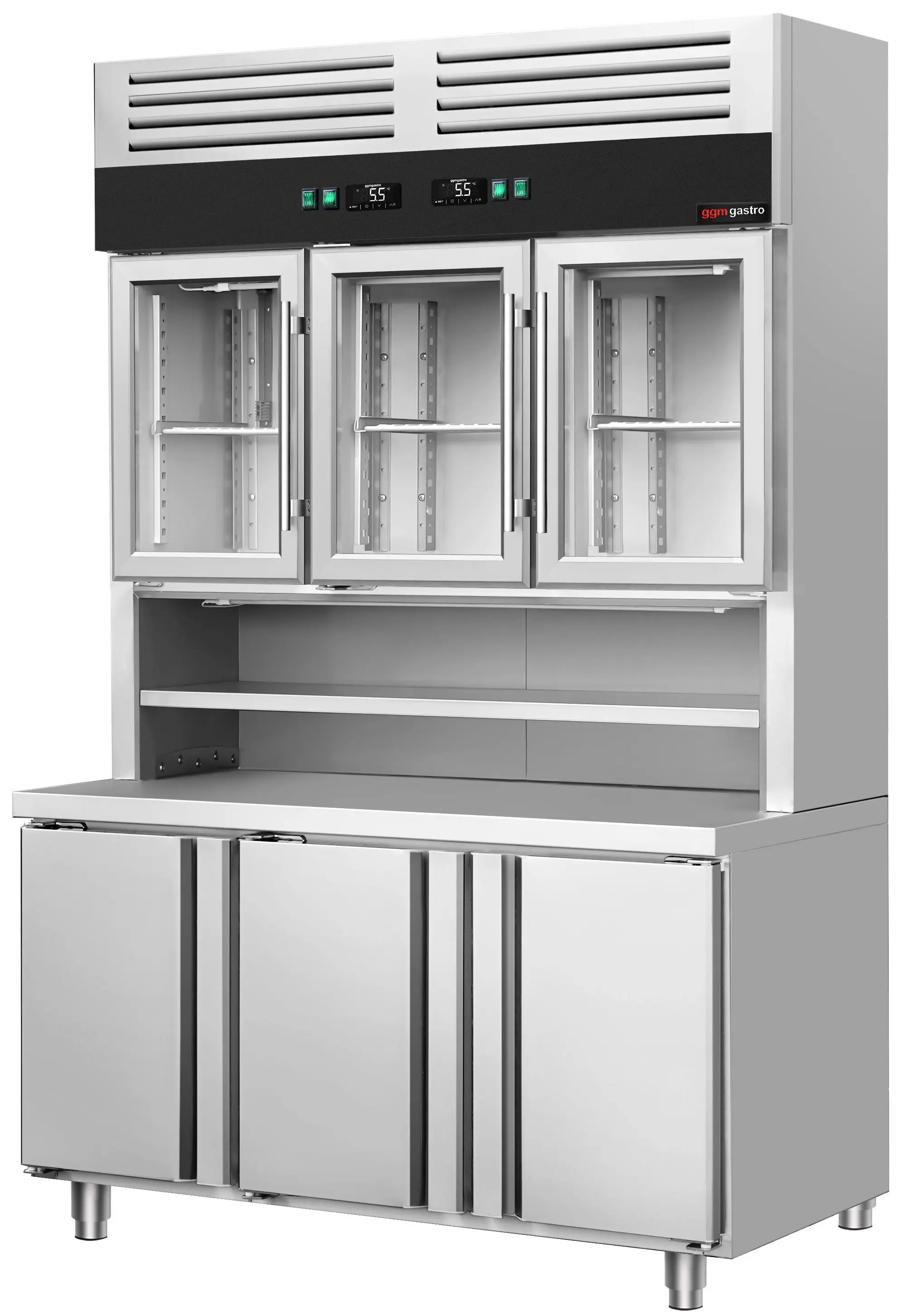 Masa frigorifica cu dulap superior GGM Gastro KKC3T7 (Inox) - 5