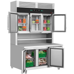 Masa frigorifica cu dulap superior GGM Gastro KKC3T8 (Inox) Thumb
