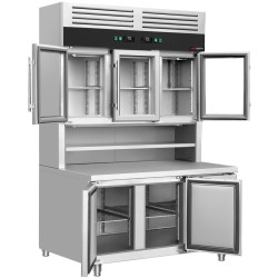 Masa frigorifica cu dulap superior GGM Gastro KKC3T8 (Inox) Thumb