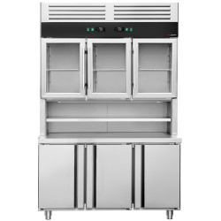 Masa frigorifica cu dulap superior GGM Gastro KKC3T8 (Inox) Thumb