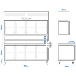 Masa frigorifica cu dulap superior GGM Gastro KKC4T7 (Inox) Thumb