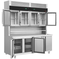 Masa frigorifica cu dulap superior GGM Gastro KKC4T7 (Inox) Thumb