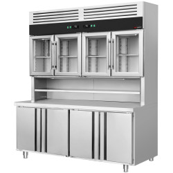 Masa frigorifica cu dulap superior GGM Gastro KKC4T7 (Inox) Thumb