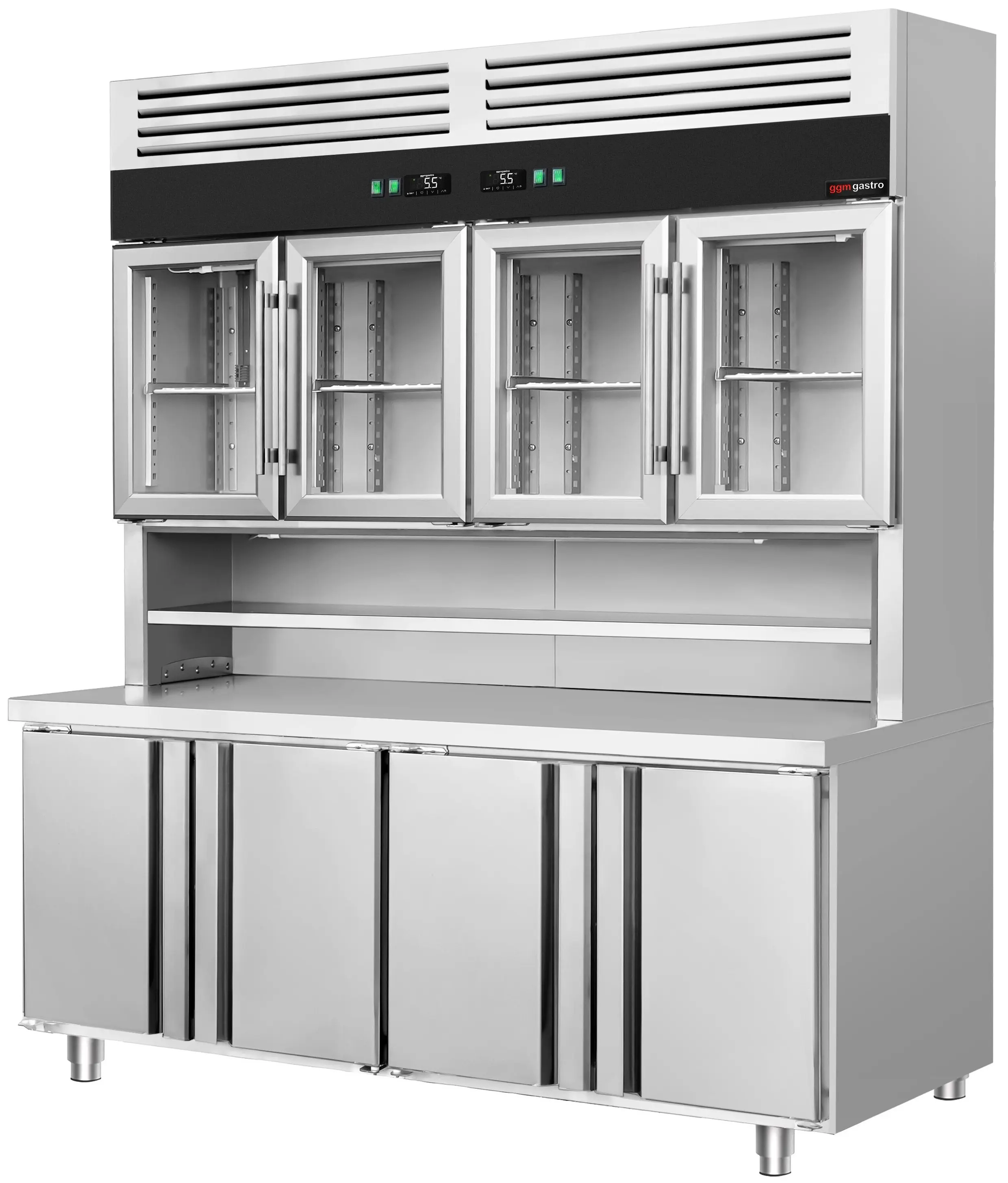 Masa frigorifica cu dulap superior GGM Gastro KKC4T7 (Inox) - 5