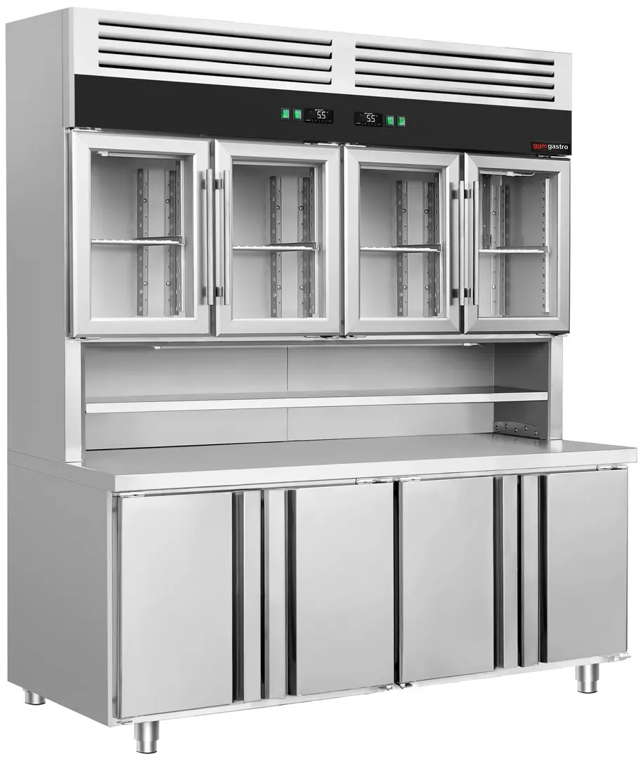 Masa frigorifica cu dulap superior GGM Gastro KKC4T7 (Inox)