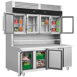 Masa frigorifica cu dulap superior GGM Gastro KKC4T8 (Inox) Thumb