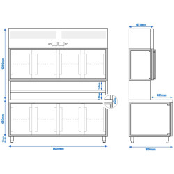 Masa frigorifica cu dulap superior GGM Gastro KKC4T8 (Inox) Thumb