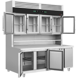 Masa frigorifica cu dulap superior GGM Gastro KKC4T8 (Inox) Thumb