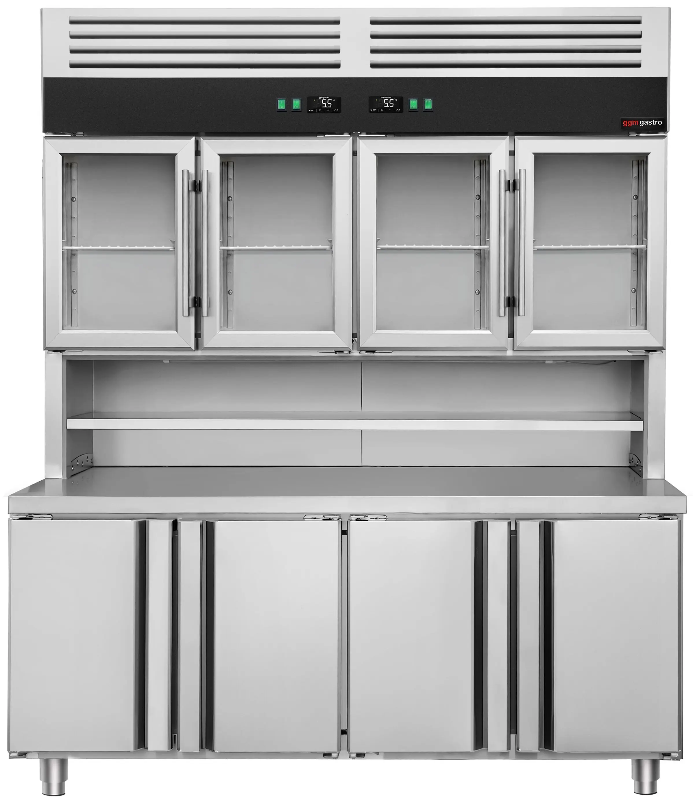 Masa frigorifica cu dulap superior GGM Gastro KKC4T8 (Inox) - 4