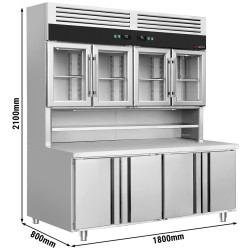 Masa frigorifica cu dulap superior GGM Gastro KKC4T8 (Inox) Thumb