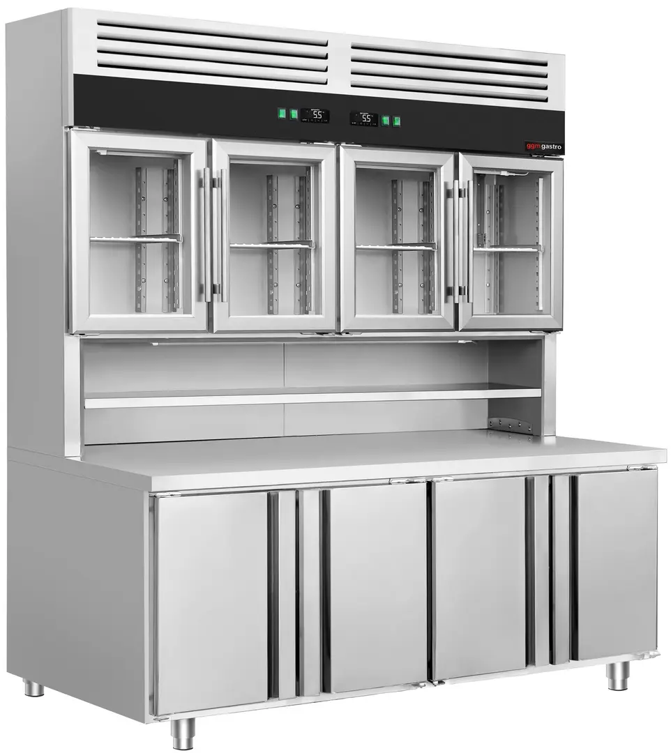 Masa frigorifica cu dulap superior GGM Gastro KKC4T8 (Inox)
