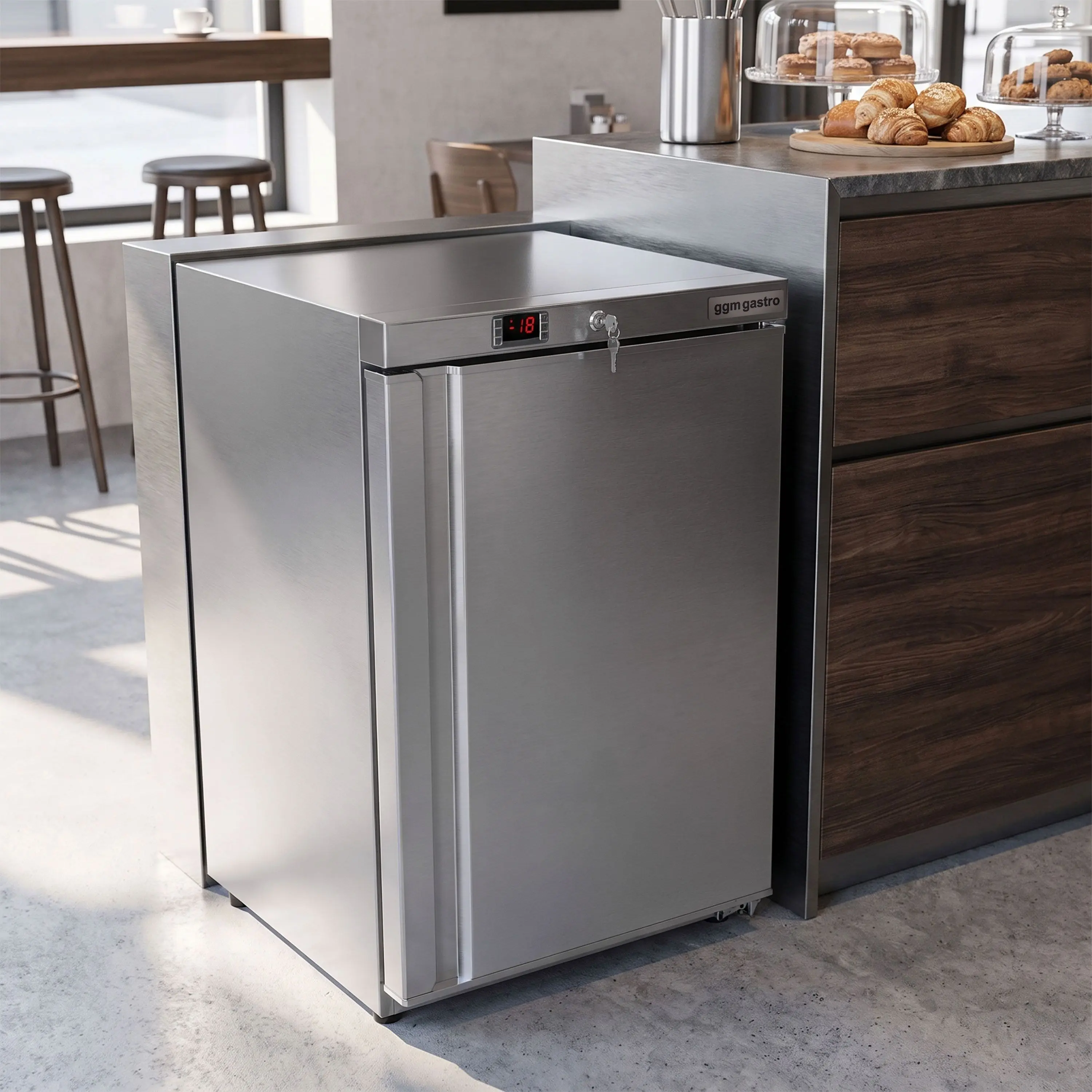 Мини-морозильник GGM Gastro Eco TKSBL200E (Inox) - 10