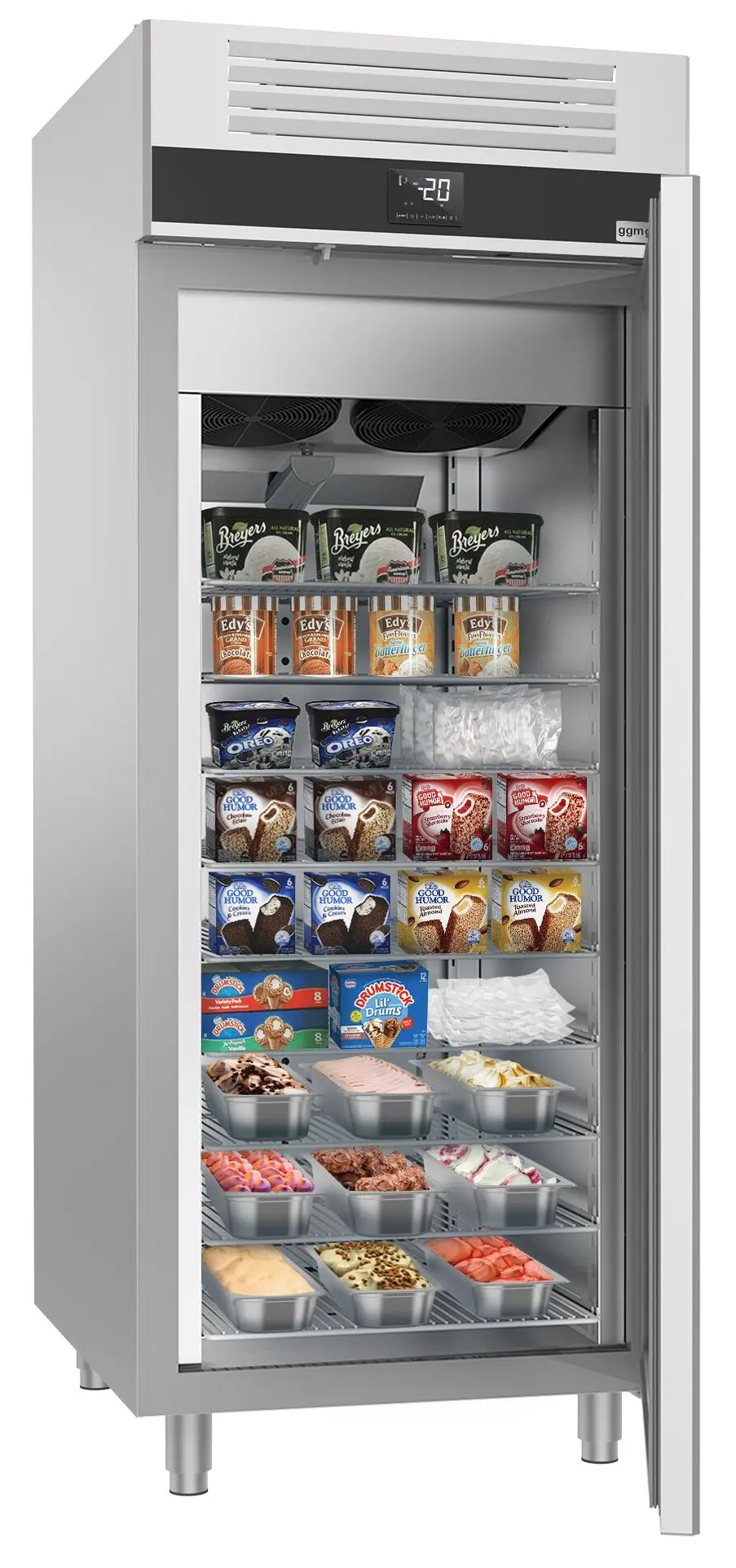 Dulap de congelare pentru inghetata GGM Gastro ETKSF (Inox) - 6
