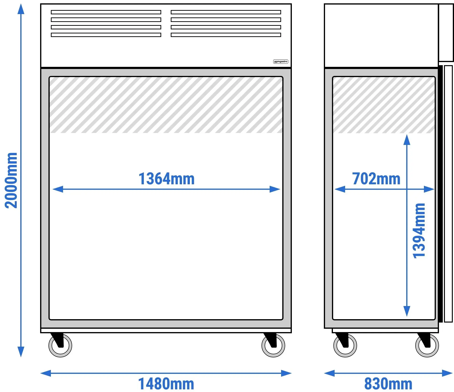 Морозильный шкаф GGM Gastro Eco TKSJ1400ND (Inox) - 13