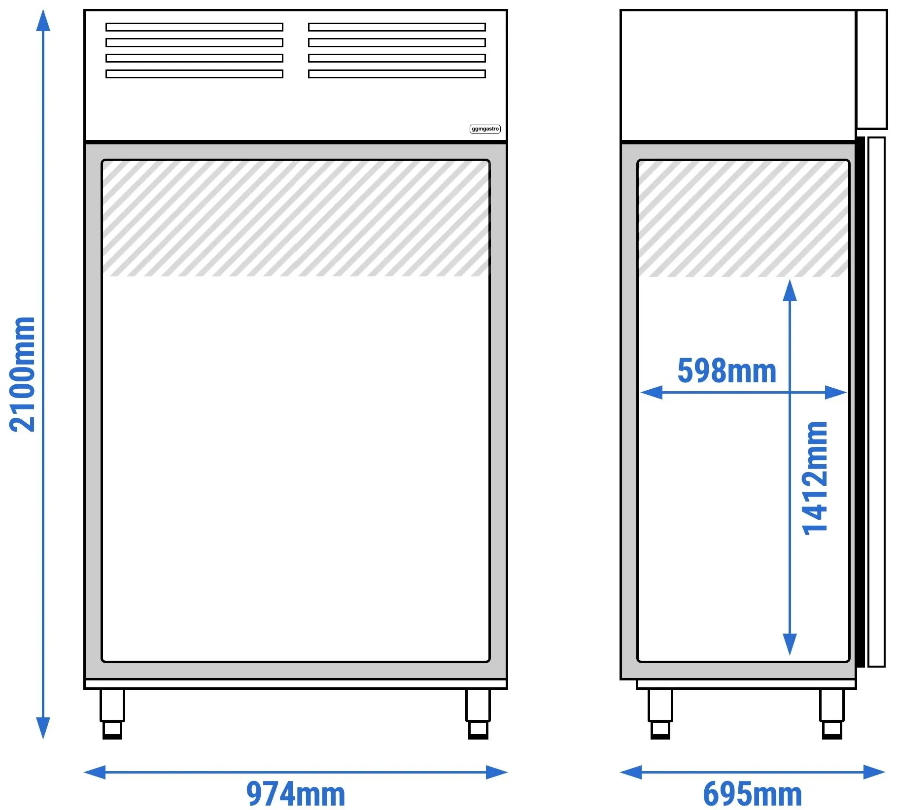 Морозильный шкаф GGM Gastro Premium Plus TGI107T2 (Inox) - 9