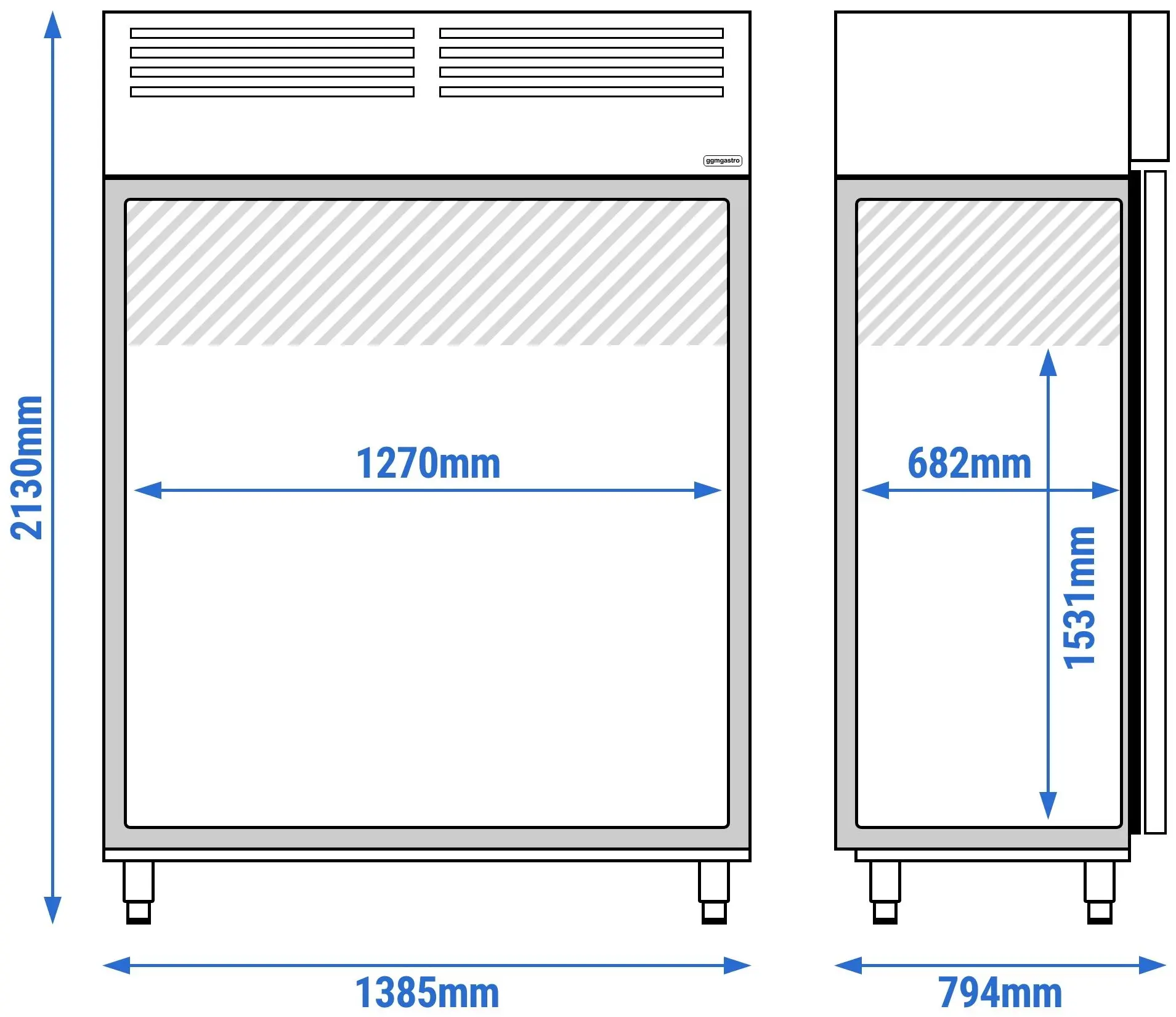 Морозильный шкаф GGM Gastro Premium Plus TGI148T2 (Inox) - 11