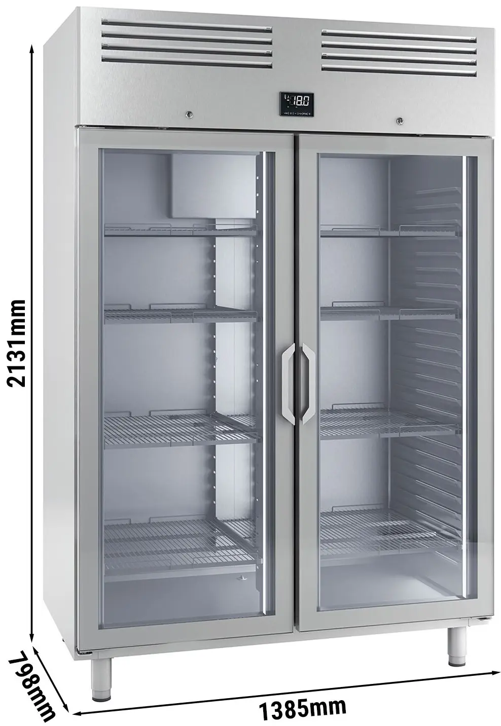 Dulap de congelare GGM Gastro Premium Plus TGI148T2G (Inox) - 6