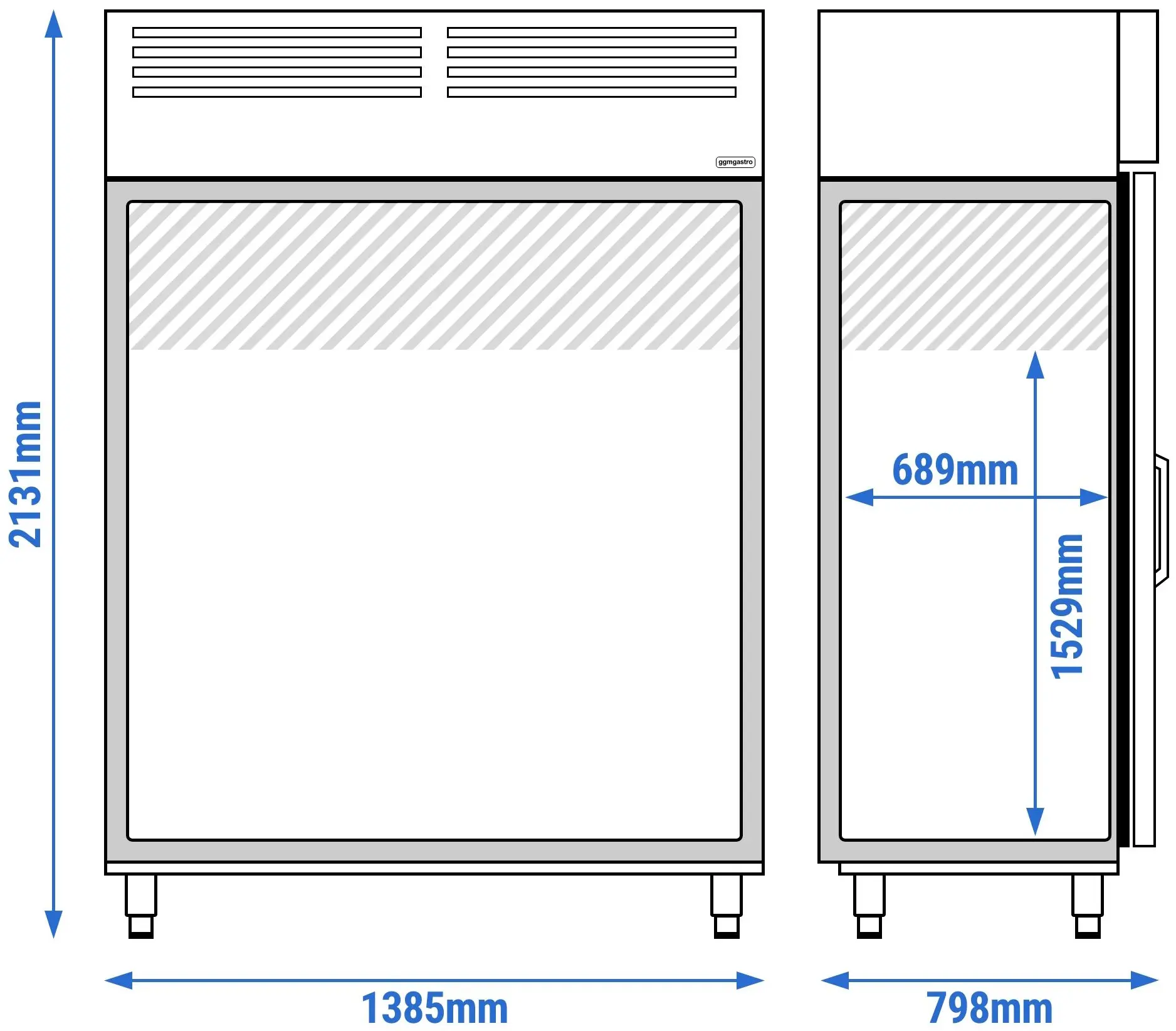 Dulap de congelare GGM Gastro Premium Plus TGI148T2G (Inox) - 7