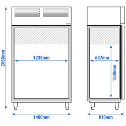 Dulap de congelare GGM Gastro Premium TF1400ND-EF (Inox) Thumb