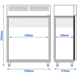 Dulap de congelare GGM Gastro Premium TF1400NDG-EF (Inox) Thumb