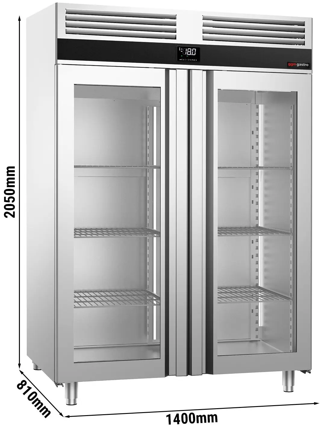 Dulap de congelare GGM Gastro Premium TF1400NDG-EF (Inox) - 10