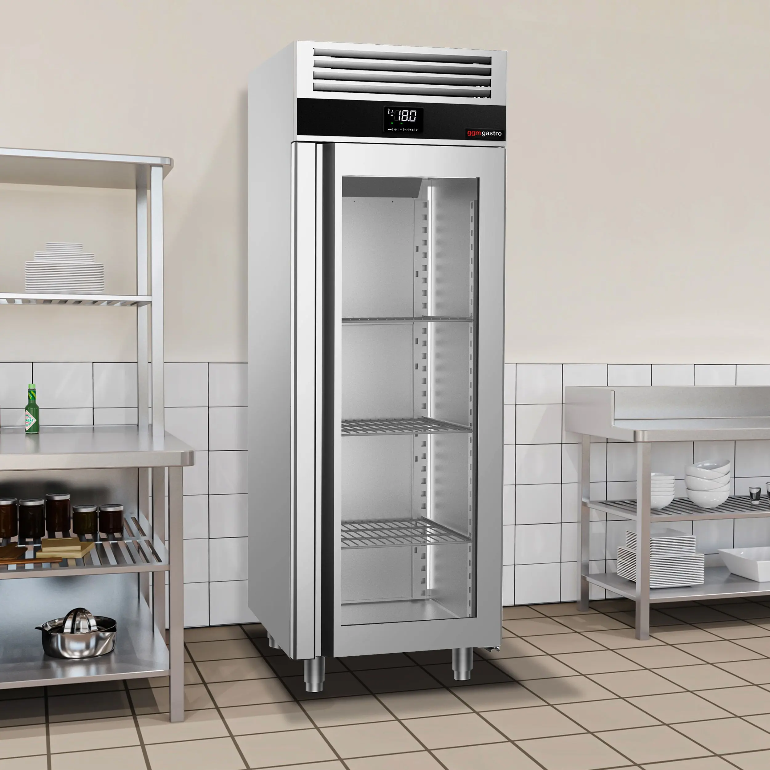 Dulap de congelare GGM Gastro Premium TF700NDG-EF (Inox) - 11