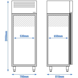 Dulap de congelare GGM Gastro Premium TF700NDG-EF (Inox) Thumb