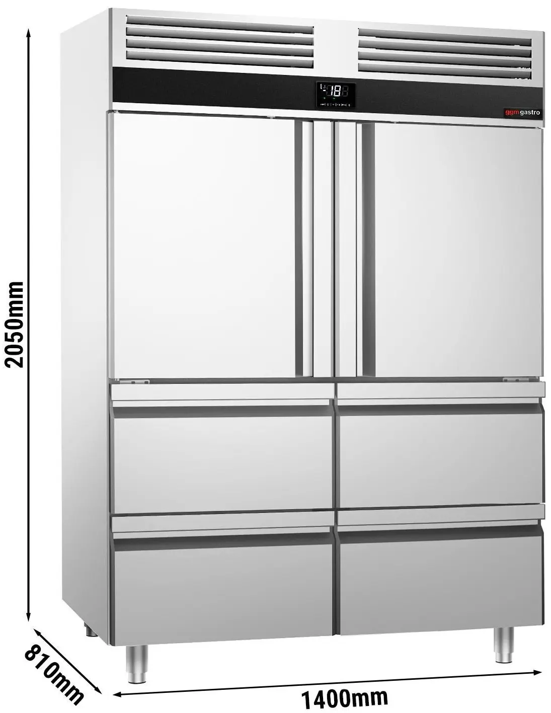 Морозильный шкаф GGM Gastro Premium TKSF1482TS (Inox) - 11