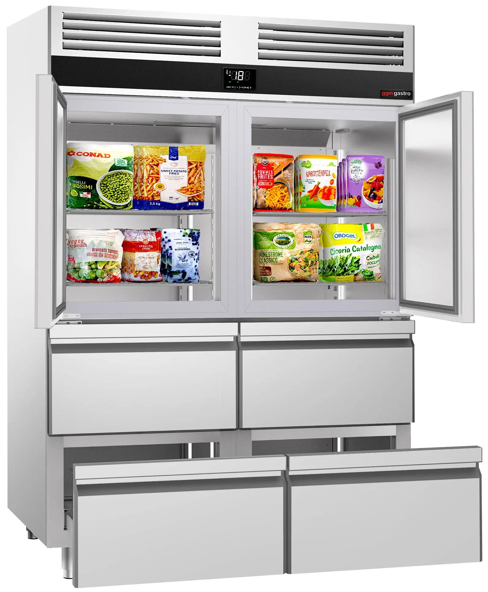 Морозильный шкаф GGM Gastro Premium TKSF1482TS (Inox) - 4