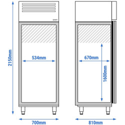Dulap de congelare GGM Gastro TKSF700ET1-EF (Inox) Thumb