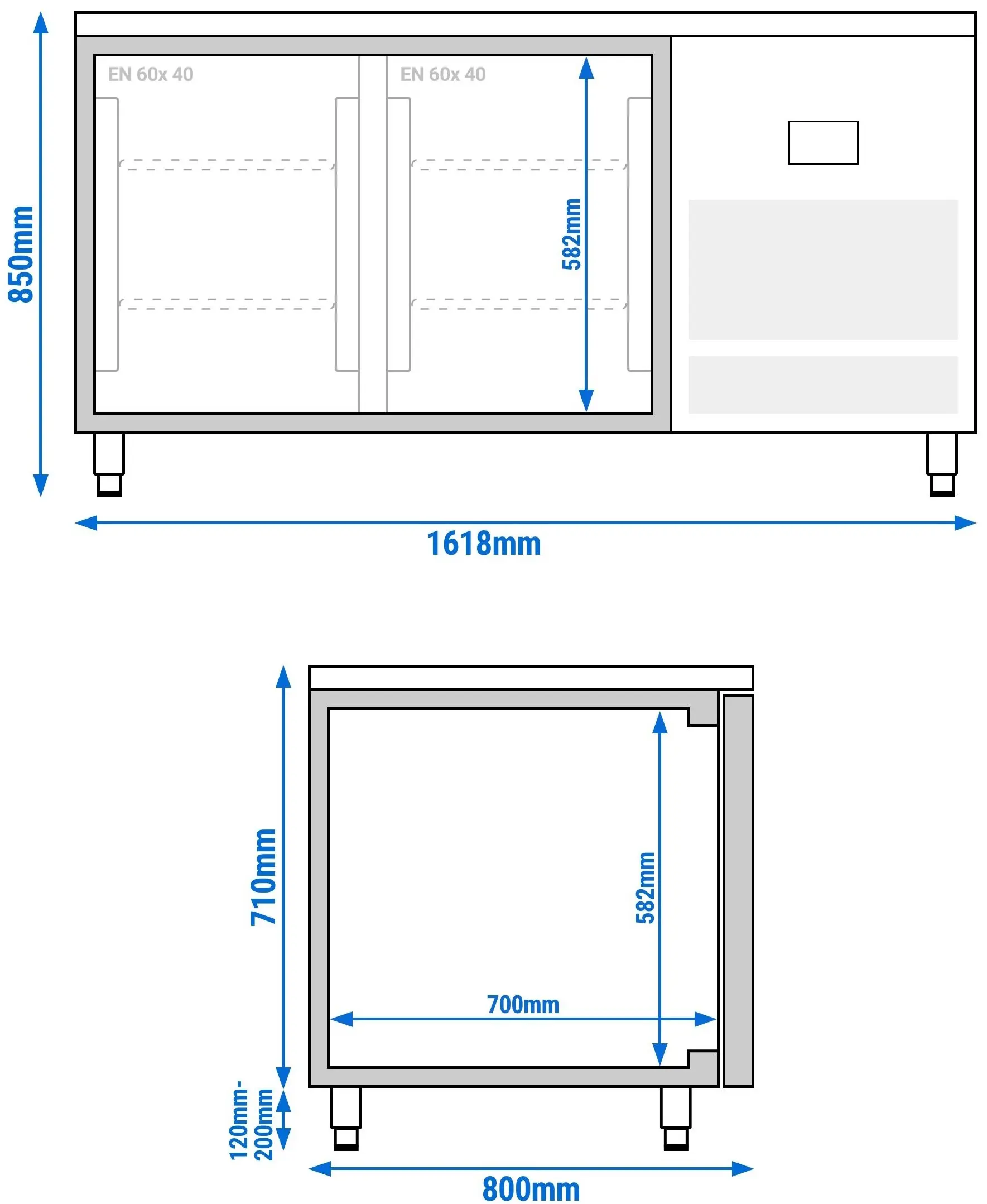 Masa congelatoare pentru panificație GGM Gastro BTI168 (Inox) - 11