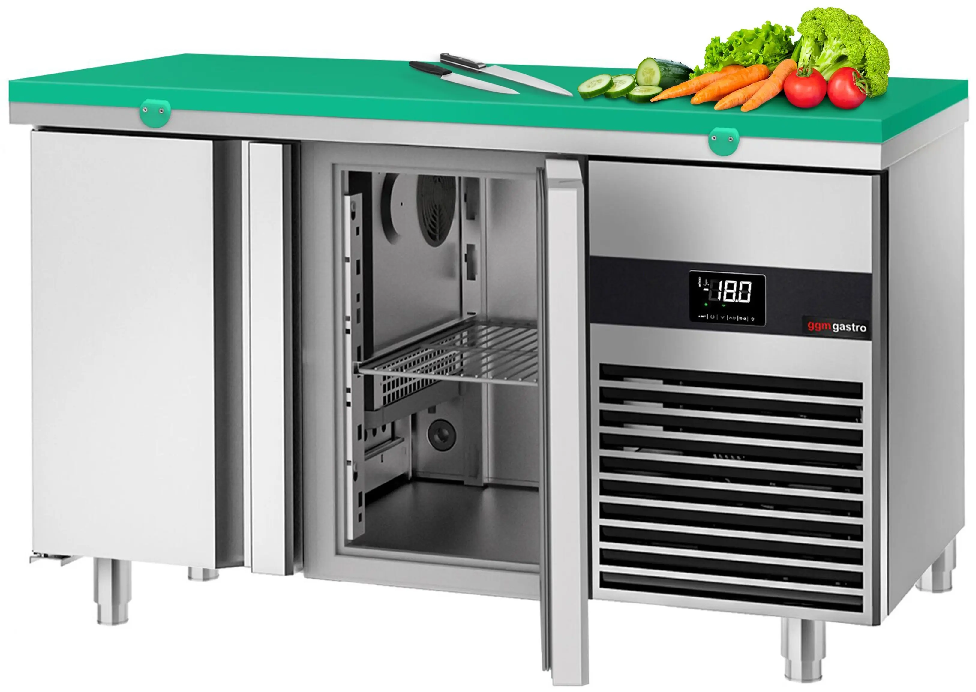 Masa congelatoare GGM Gastro GTF147ND-EF#SBG (Inox/Green) - 2