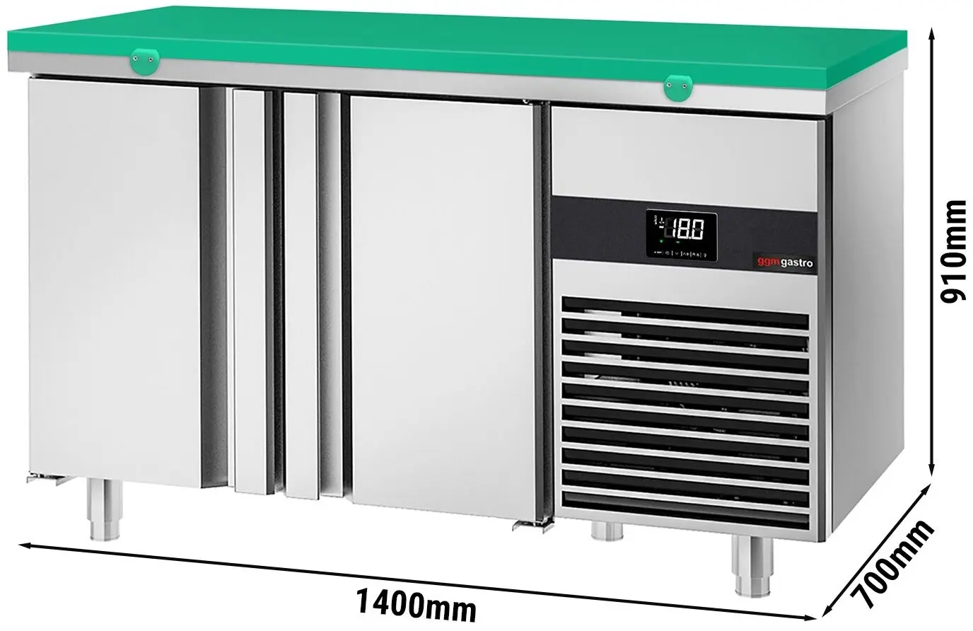 Masa congelatoare GGM Gastro GTF147ND-EF#SBG (Inox/Green) - 7