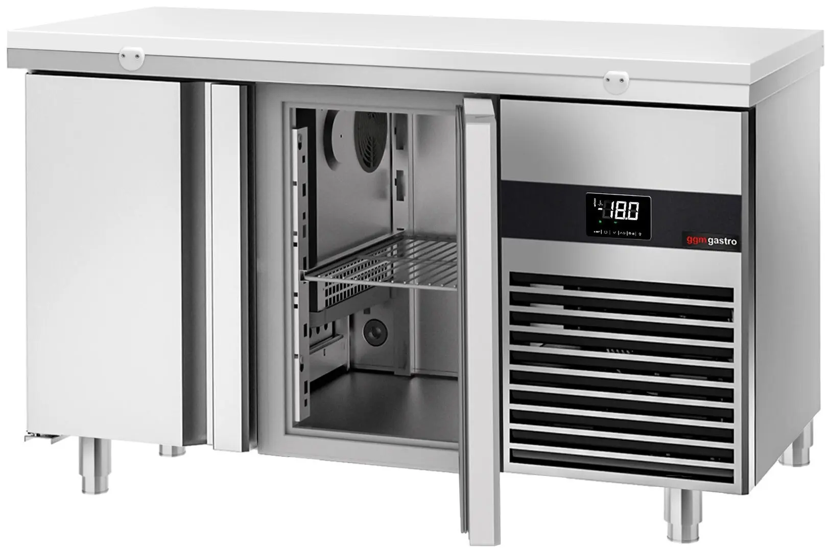 Masa congelatoare GGM Gastro GTF147ND-EF#SBG#SBW (Inox/White) - 2