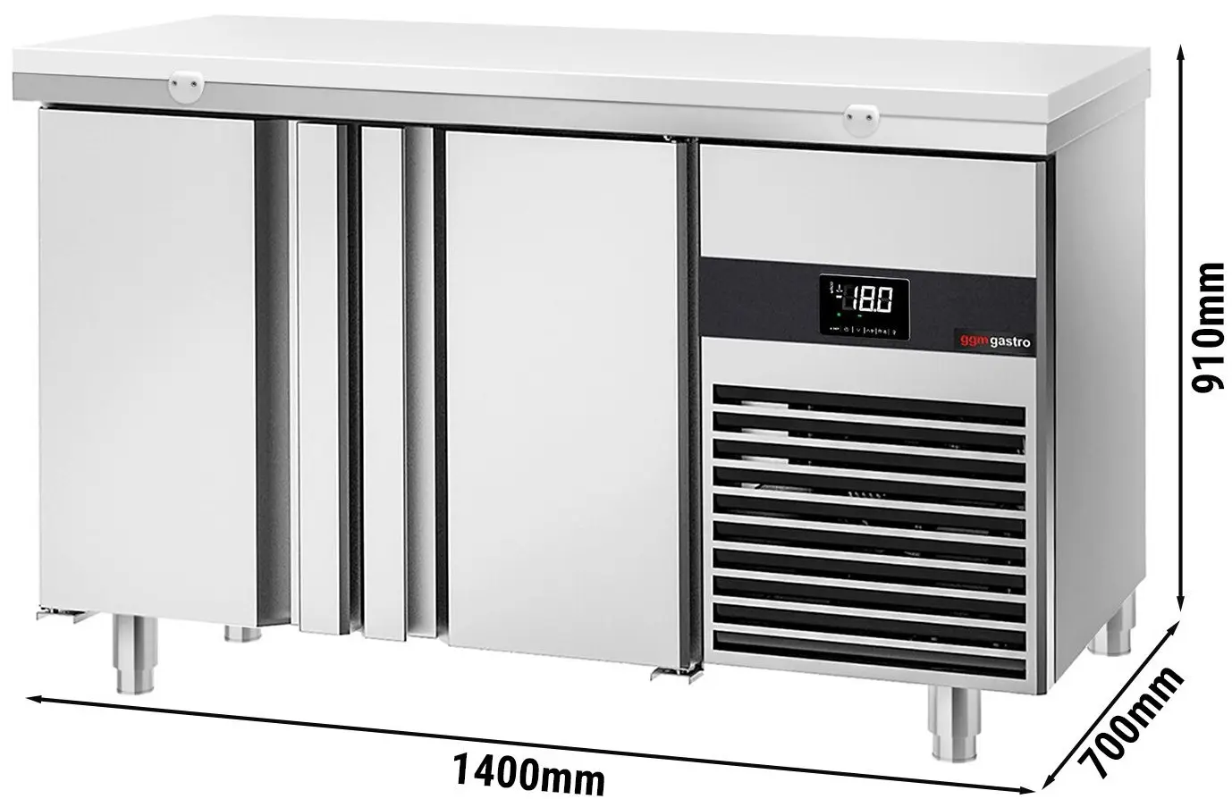 Masa congelatoare GGM Gastro GTF147ND-EF#SBG#SBW (Inox/White) - 7