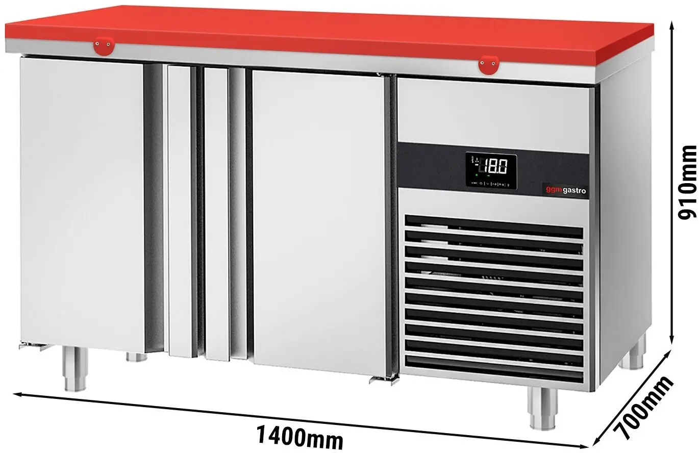 Морозильный стол GGM Gastro GTF147ND-EF#SBR (Inox/Red) - 7
