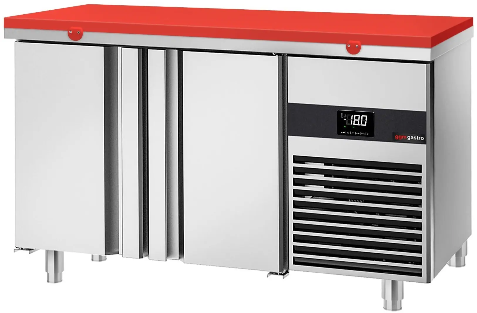 Морозильный стол GGM Gastro GTF147ND-EF#SBR (Inox/Red)