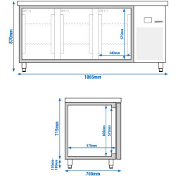 Masa congelatoare GGM Gastro GTF187ND-EF (Inox) Thumb