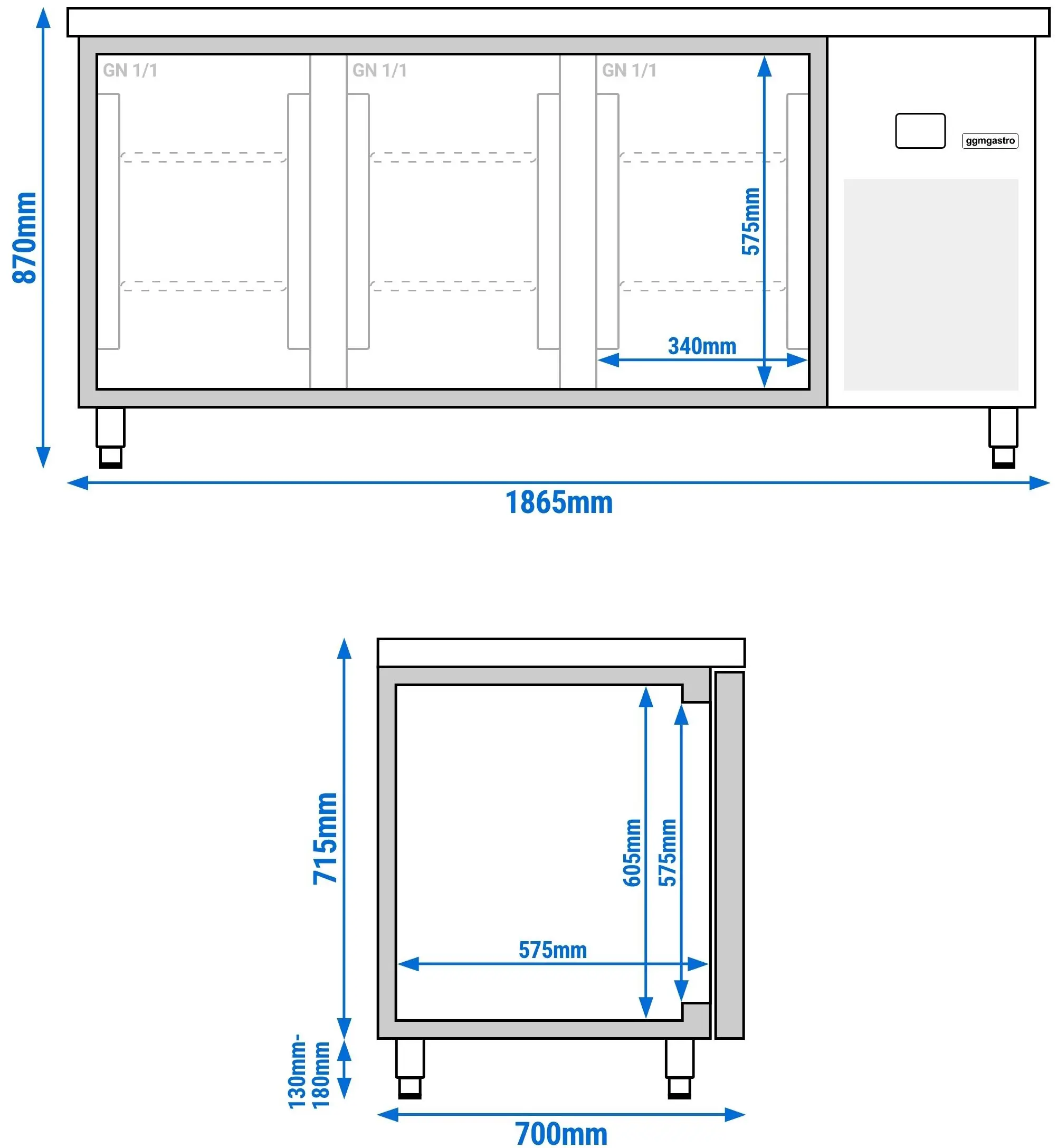 Masa congelatoare GGM Gastro GTF187ND-EF (Inox) - 6