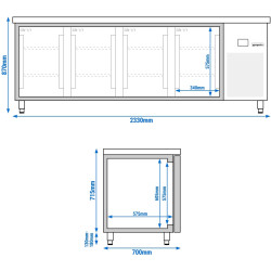 Masa congelatoare GGM Gastro GTF227ND-EF (Inox) Thumb