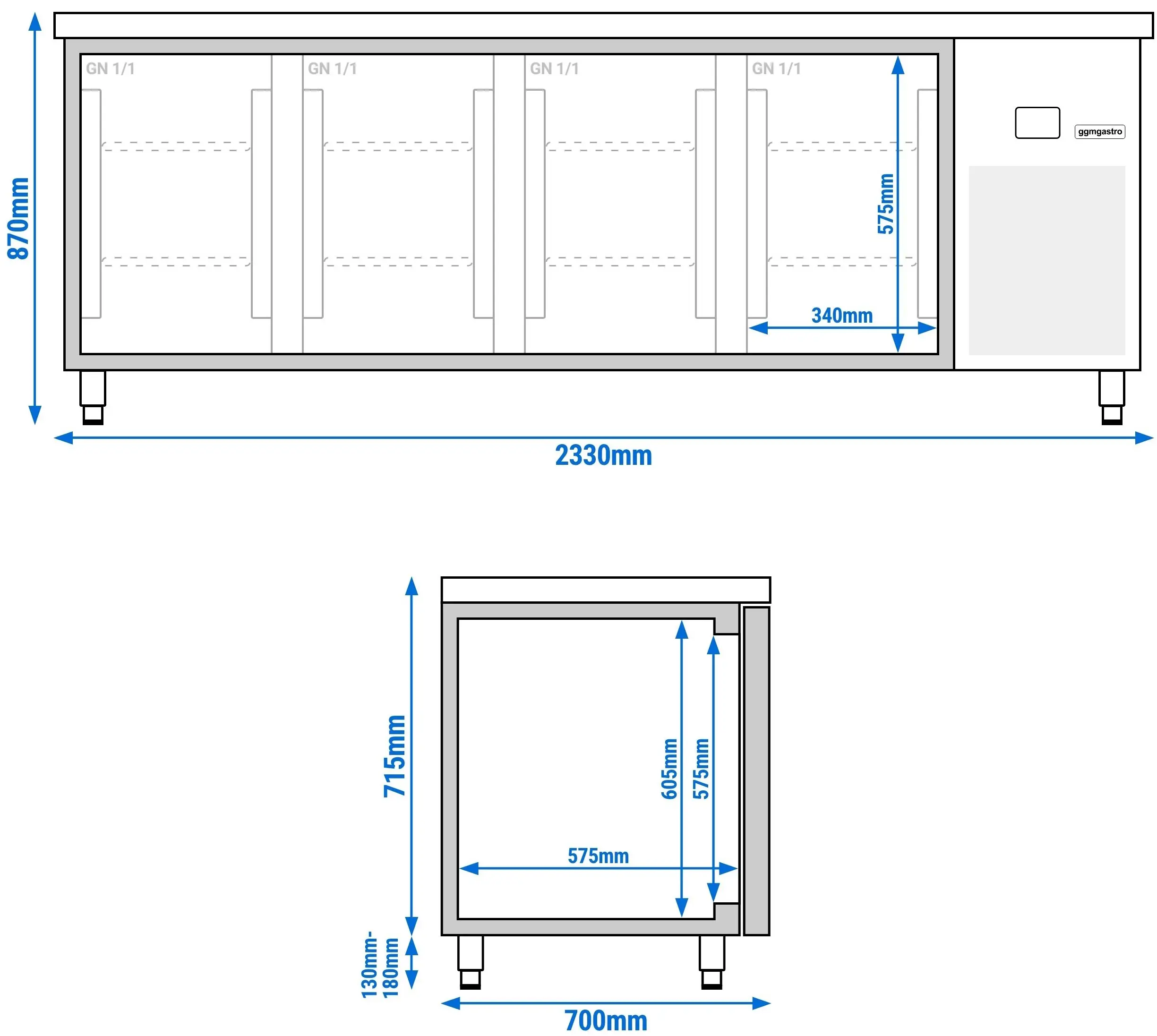 Masa congelatoare GGM Gastro GTF227ND-EF (Inox) - 6