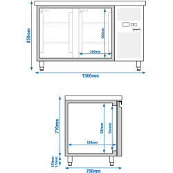 Masa congelatoare GGM Gastro GTS147ND (Inox) Thumb