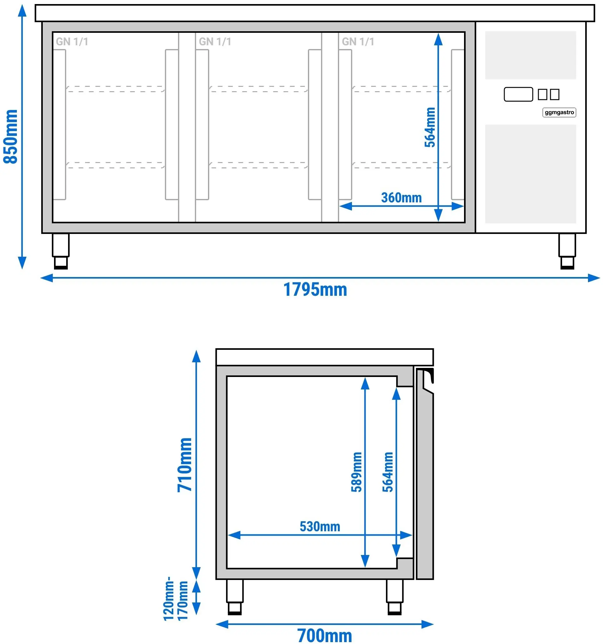 Masa congelatoare GGM Gastro GTS187ND (Inox) - 11